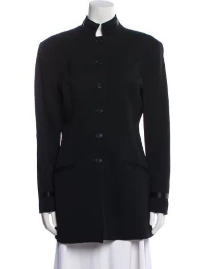 Pre-owned Norma Kamali Wool Peacoat In Black