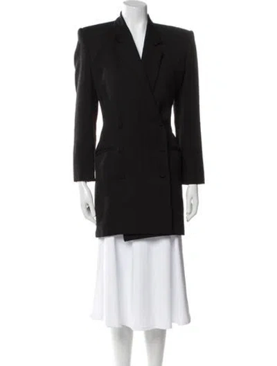 Pre-owned Norma Kamali Wool Peacoat In Black