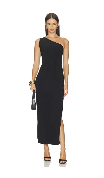 Norma Kamali X Lifestyle One Shoulder Long Dress In Black