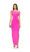 Norma Kamali X Revolve Drop Shoulder Fitted Gown In 淡紫粉色