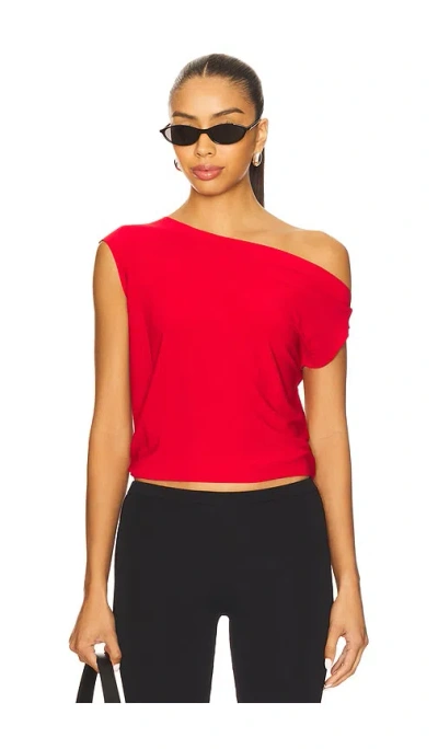 Norma Kamali X Revolve Drop Shoulder Top In Tiger Red