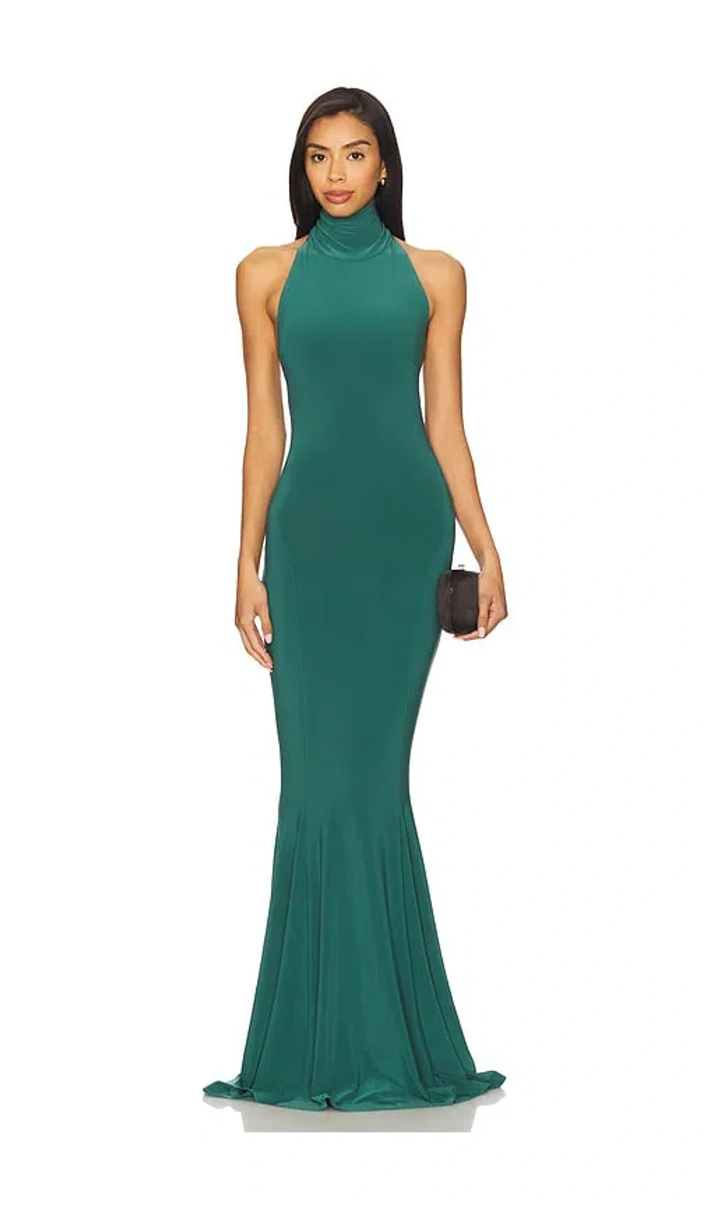 Norma Kamali X Revolve Halter Turtle Fishtail Gown In Green | ModeSens
