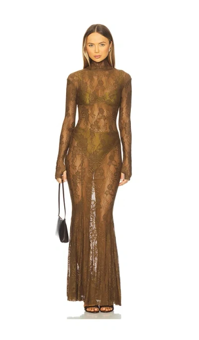 NORMA KAMALI X REVOLVE LONG SLEEVE TURTLENECK FISHTAIL GOWN