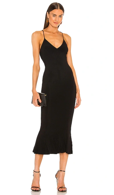 Norma Kamali X Revolve Slip Fishtail Dress In Black