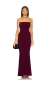 Norma Kamali X Revolve Strapless Fishtail Gown In Plum