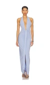 Norma Kamali X Revolve Tie Front Halter Gown