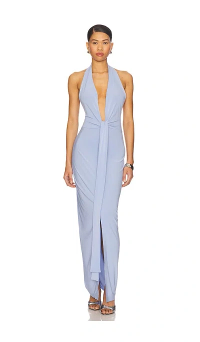 Norma Kamali X Revolve Tie Front Halter Gown
