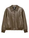 Norma Kamali Zip-front Bomber Jacket In Brown