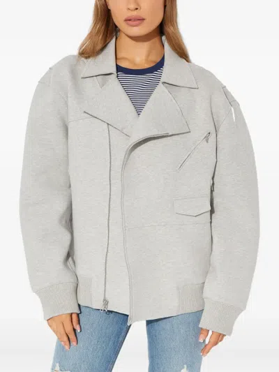 Norma Kamali Zipped Bomber Jacket In Gray