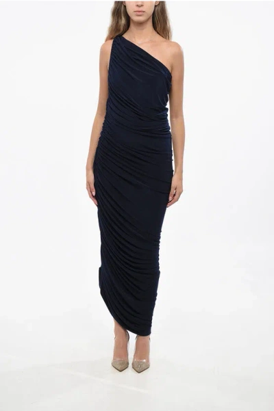 Normakamali Draped Solid Color Diana Maxi Dress In Black