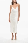 Normakamali Satin Slip Dress In White
