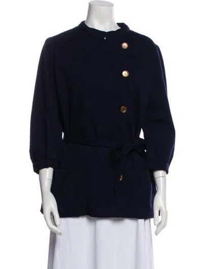 Pre-owned Norman Norell Ny Vintage 1960's Coat In Blue