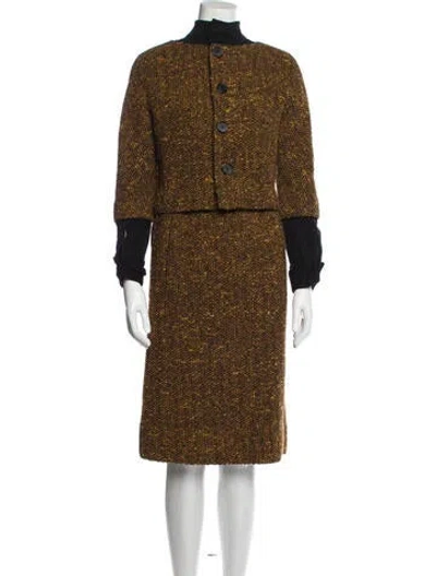 Pre-owned Norman Norell Ny Vintage 1960's Dress Set In Yellow