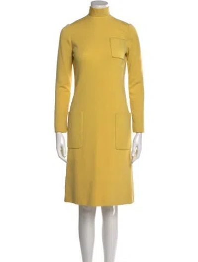 Pre-owned Norman Norell Ny Vintage Knee-length Dress In Yellow