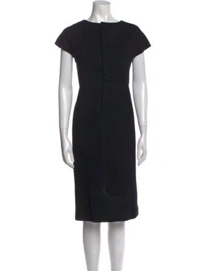 Pre-owned Norman Norell Ny Vintage Midi Length Dress In Black