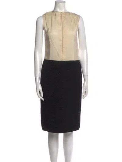 Pre-owned Norman Norell Ny Vintage Midi Length Dress In Neutral