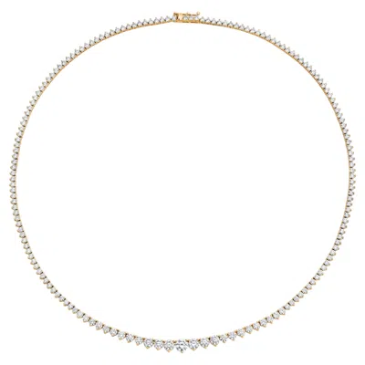 Pre-owned Norman Silverman Round Brilliant Diamond Graduated Riviera Necklace Yellow Gold