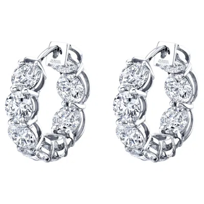 Pre-owned Norman Silverman Round Brilliant Diamond Huggie Hoops In Multi