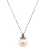 Normani Women's Cultured Pearl Drop Necklace With Diamond In White Gold In Silver