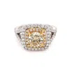 Normani Women's Diamond Double Halo Engagement Ring In Light Yellow In Gold