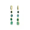 Normani Women's Gemstone Drop Earrings In Green In Green