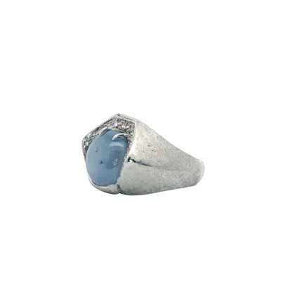 Normani Women's Modern Star Sapphire Ring In White