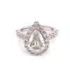 Normani Women's Pear Shape Diamond Halo Pre-set Engagement Ring In Silver In Silver