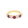 Normani Women's Ruby & Diamond Wedding Band Ring In Gold In Gold