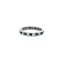 Normani Women's Sapphire And Diamond Wedding Band Ring In White/blue In Silver