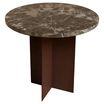 Pre-owned Normann Copenhagen Dark Emperador Marble And Metal Side Table, Made In Italy In Black