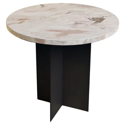 Pre-owned Normann Copenhagen Dover White Marble And Metal Side Table, Made In Italy