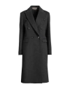 Normeet Woman Coat Charcoal Size 10 Virgin Wool In Grey