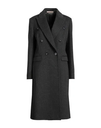 Normeet Woman Coat Charcoal Size 10 Virgin Wool In Grey