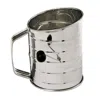 Norpro 3-cup Stainless Steel Rotary Flour Sifter, Hand Crank With 2 Wire Agitator In Metallic