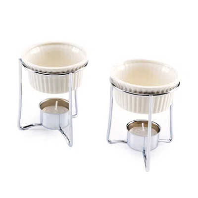 Norpro 3-ounce Ceramic Butter Warmers For Lobster, Shrimp, And Crab, Set Of 2 In White