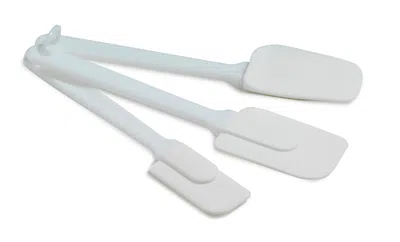 Norpro 3 Piece Plastic Spatula Set, White, Flexible & Durable