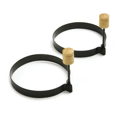 Norpro 4-inch Nonstick Round Pancake And Egg Rings, Set Of 2, Black In Green