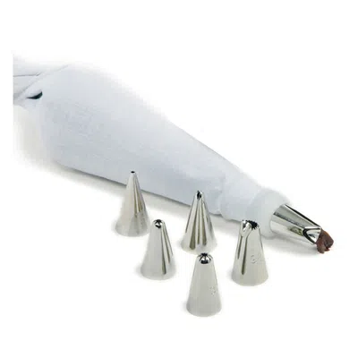 Norpro 8-piece Cake Decorating Set With Icing Tips & Reusable Bag Kit In Silver