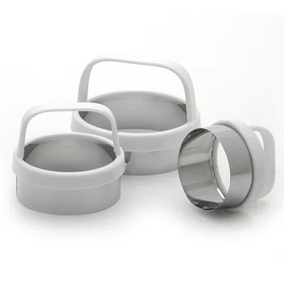 Norpro Biscuit/cookie Cutters, Set Of 3 - Stainless Steel, Round, Fluted & Straight Edge In Silver