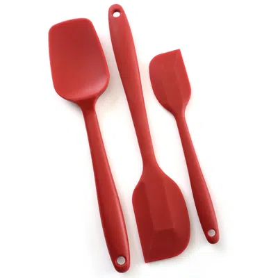 Norpro Heavy Duty Silicone Spatulas, Set Of 3, Red