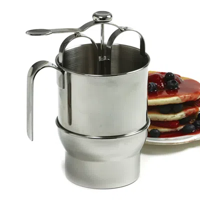 Norpro Jumbo Stainless Steel Pancake Dispenser With Holder In Silver