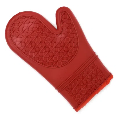 Norpro Silicone And Fabric Oven Glove, Black In Red