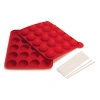 Norpro Silicone Cake Pop Pan With 20 Reusable Sticks, Red