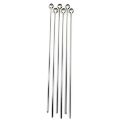 Norpro Stainless Steel 12-inch Barbeque Skewers, Set Of 6 In Silver