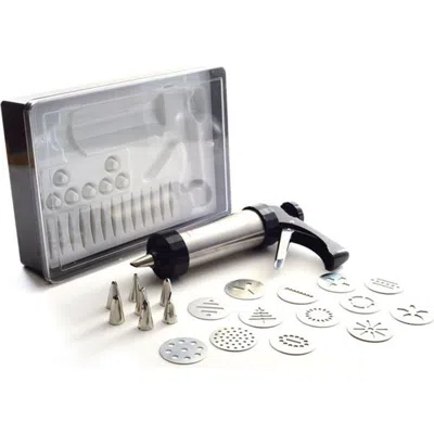 NORPRO NORPRO STAINLESS STEEL COOKIE AND ICING PRESS WITH STORAGE CASE, BLACK