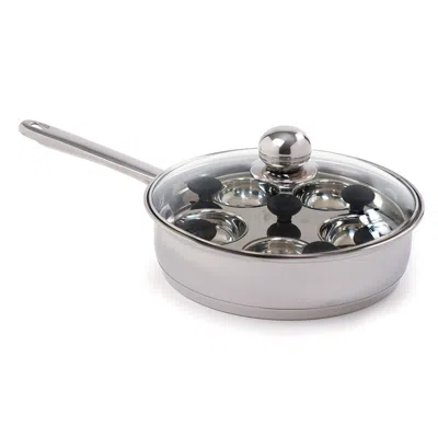 Norpro Stainless Steel Egg Poacher Skillet Set With 5 Poaching Cups In Silver