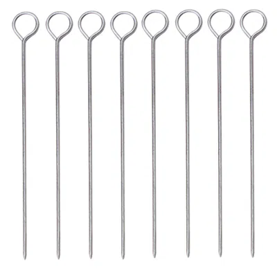 Norpro Stainless Steel Poultry Lacers, Set Of 8 Reusable Pins, Metallic In Silver