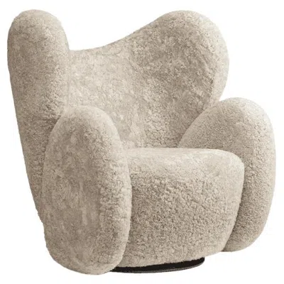 Pre-owned Norr11 'big Big Chair' Armchair In Sheepskin Moonlight By  In Brown