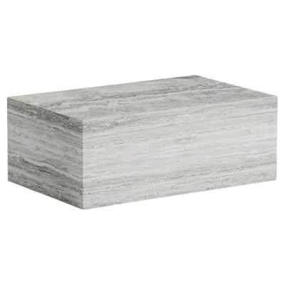 Pre-owned Norr11 Contemporary Coffee Table 'cubism' By , Large, Grey Travertine In Gray