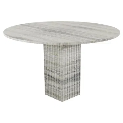 Pre-owned Norr11 Contemporary Dining Table 'soho' 140 By , Grey Travertine In Gray